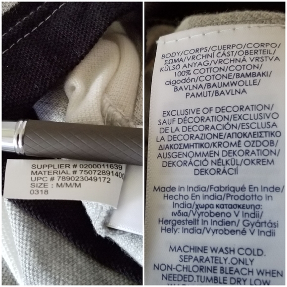 🆕️ Chaps Grey/Black Striped Polo Shirt Men Size M - Picture 5 of 6